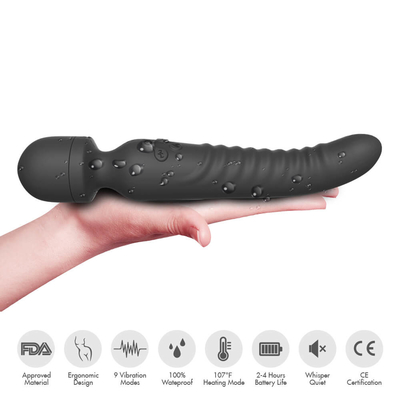 Doppelende Massager-intelligenter Heizung Handelsstabs-weicher Hals Dildo-Vibrator