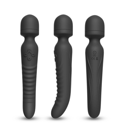 Doppelende Massager-intelligenter Heizung Handelsstabs-weicher Hals Dildo-Vibrator