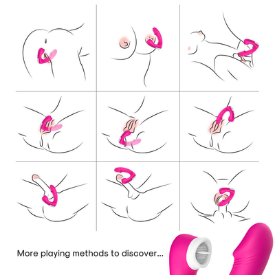 Weibliche 2 in 1 Sex-Zunge, die Vibrator, erwachsenes Neuheit Clit-Sexspielzeug leckt