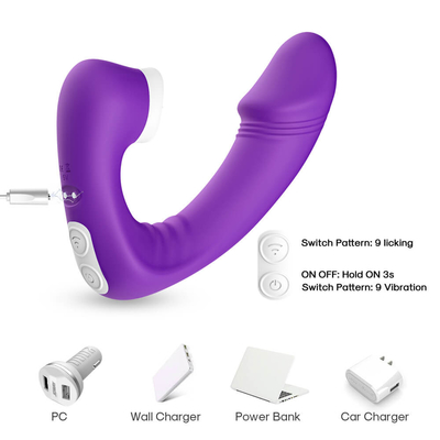 Weibliche 2 in 1 Sex-Zunge, die Vibrator, erwachsenes Neuheit Clit-Sexspielzeug leckt