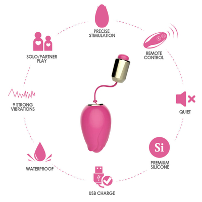G-Stellen-vibrierendes Ei-Sexspielzeug zur Frauen-drahtlosen Steuerung Mini Flower Silicone