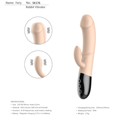 Erhitzendes lärmarmes Kaninchen-Vibrator-Sex-Spielzeug