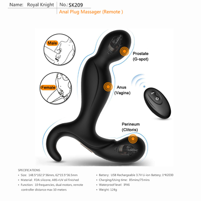 Bendable wasserdichter Prostatafernsteuerungsmassager männlicher Masturbator-Vibrator