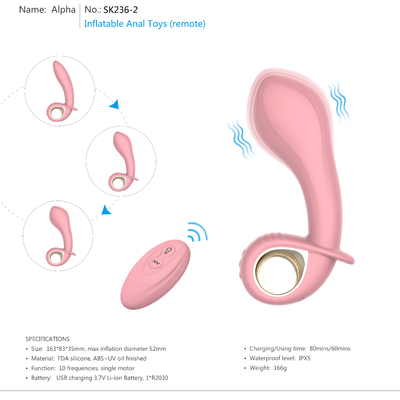 Drahtloses Fernsteuerungssilikon-anales Stecker-Sexspielzeug-wieder aufladbarer vibrierender Kolben-Stecker