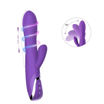 80 Minute-doppelter Kaninchen-Vibrator Dildo mit Clit-Vibrator-Liebe Toy For Lady 213*64*38mm