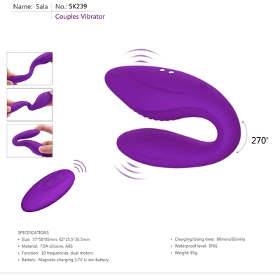C formen tragbaren Vibrator G-Stellen-Vibrator-Sex-Toy Wireless Remote Control Coupless Clit