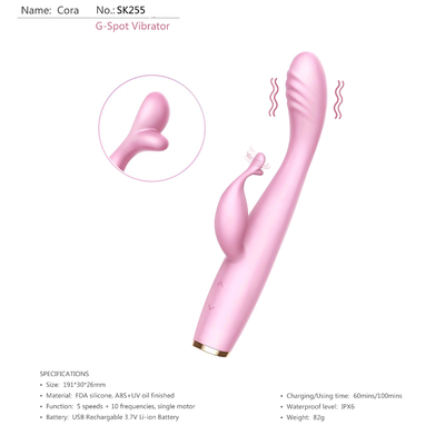 Drahtloser G-Stellen-weicher analer Vibrator-weiblicher Doppelbewegungsstiller Kaninchen-Vibrator