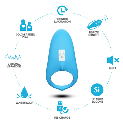 Flexible des Vibrator-3.7V Penis-Vibrator-Verzögerungs-Ejakulation Hahn-des Ring-IPX7 für Mann