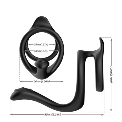 Doppelte Silikon-Penis-Aufrichtungs-Ringe Schleifen-Penis-Ring Sex Toys 80x70x50mm volle