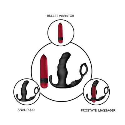 Penis-Hahn-Ring Anal Vibrator Prostate Massager-Sex Toy For Men Masturbator