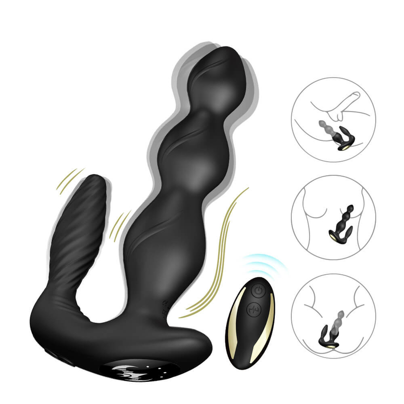 9 Geschwindigkeit, die analer Motorperineum-Anreger-drahtlose Direktübertragung des Kolben-Stecker-drei vibriert