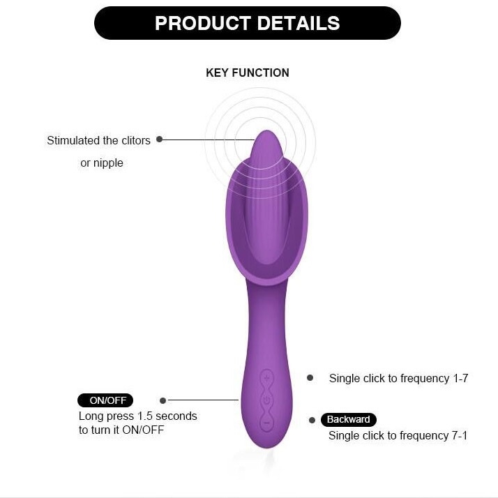 Clit-Kugel-Vibrator-Mundzungen-Anreger weicher Dildo-Vibrator 166.5*73.6*56.5mm