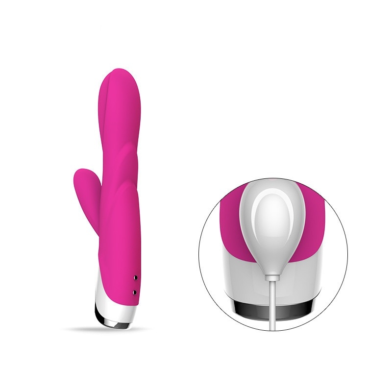 80 Minute-doppelter Kaninchen-Vibrator Dildo mit Clit-Vibrator-Liebe Toy For Lady 213*64*38mm