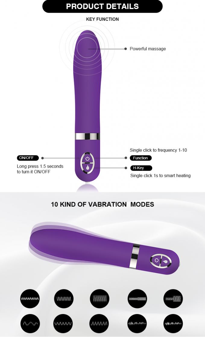 Heißer Verkauf 10 Frequenz-einzelne Motordildo G-spootvibrator Handelsstabs-Sexspielzeug-erwachsene Frauen-Männer
